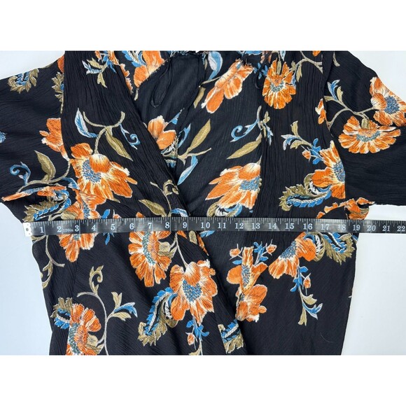 Patrons of Peace Kimono Cardigan Duster Medium Black Floral Boho Lightweight - Picture 9 of 13